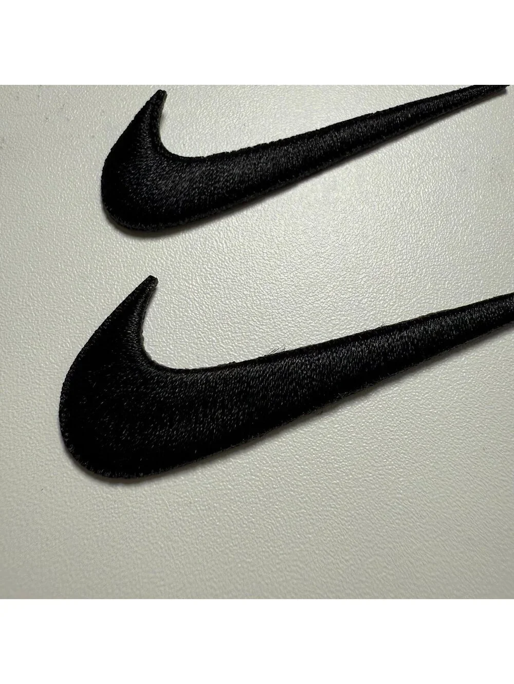 2 Pc of Nike Embroidered Swoosh Iron On Patches Black 2.5 And 3 inches New